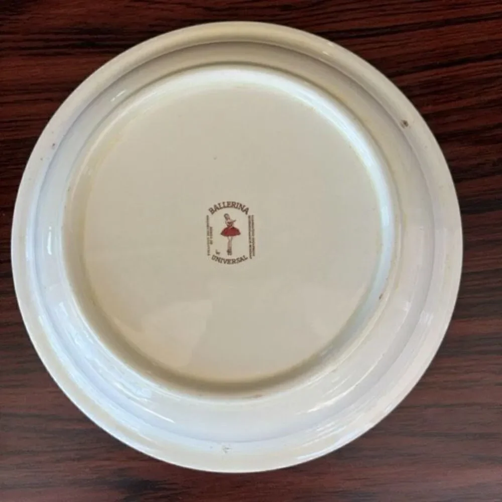 Ballerina By Universal Rose Pattern Ceramic Pie Plate